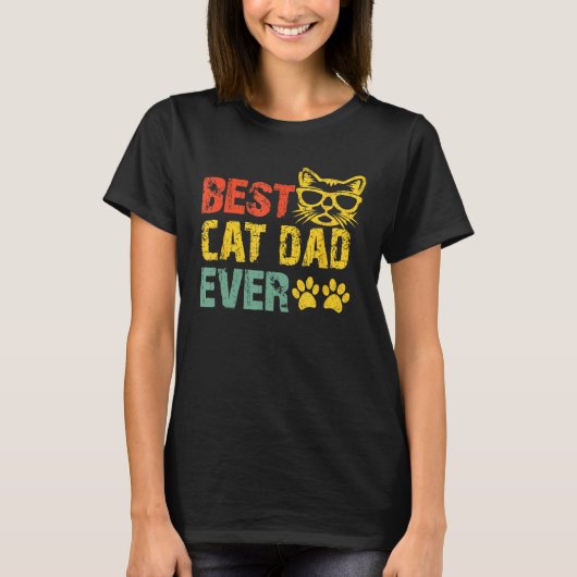 Best Cat Dad Ever Design Cat Daddy Fathers Day 20 T-Shirt (Vorderseite)