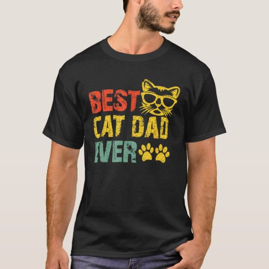 Best Cat Dad Ever Design Cat Daddy Fathers Day 20 T-Shirt (Vorderseite)