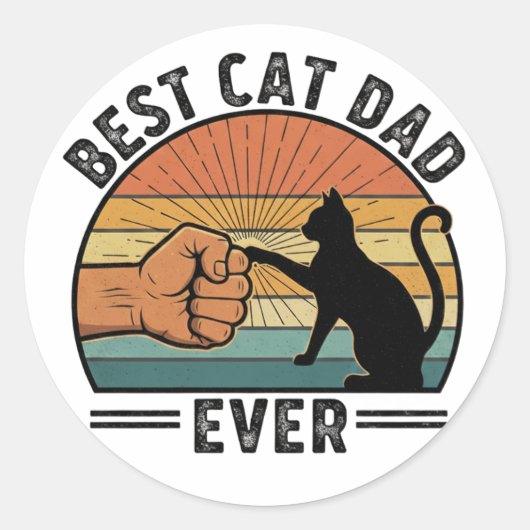 Best Cat Dad Ever  Funny Cat Lover Sticker (Vorderseite)