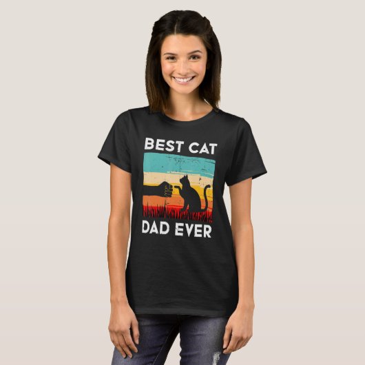 Best Cat Dad Ever Funny Cat T-Shirt (Vorne ganz)