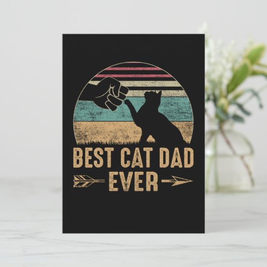 Best Cat Dad Ever Funny Daddy Cat Happy Save The Date (Stehend Vorderseite)