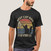 Best Cat Dad Ever Funny Retro Fist Bump T-Shirt (Vorderseite)