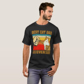 Best Cat Dad Ever Kitten Cat Fist Bump Retro Vint T-Shirt (Vorne ganz)