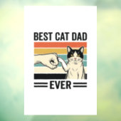 Best Cat Dad Ever Retro Cat Fist Bump Shirt_1 Fensteraufkleber (Blatt 3)