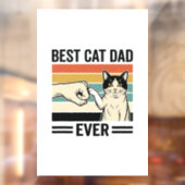 Best Cat Dad Ever Retro Cat Fist Bump Shirt_1 Fensteraufkleber (Blatt 2)