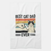 Best Cat Dad Ever Retro Cat Fist Bump Shirt_1 Geschirrtuch (Vertikal)