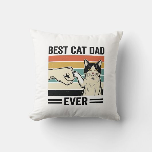 Best Cat Dad Ever Retro Cat Fist Bump Shirt_1 Kissen (Vorderseite)