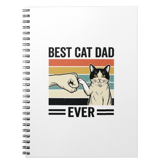 Best Cat Dad Ever Retro Cat Fist Bump Shirt_1 Notizblock (Vorderseite)
