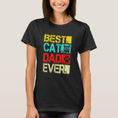 Best Cat Dad Ever Retro Fathers Day Cat T-Shirt (Vorderseite)