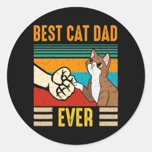 Best Cat Dad Ever Tee Funny Cat Daddy Father Day  Runder Aufkleber