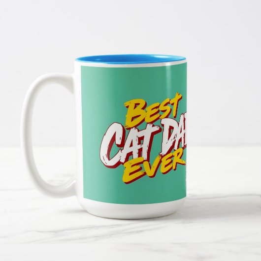 Best Cat Dad Ever - Urban Feline Pride Zweifarbige Tasse (Links)