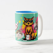 Best Cat Dad Ever - Urban Feline Pride Zweifarbige Tasse (VorderseiteRechts)
