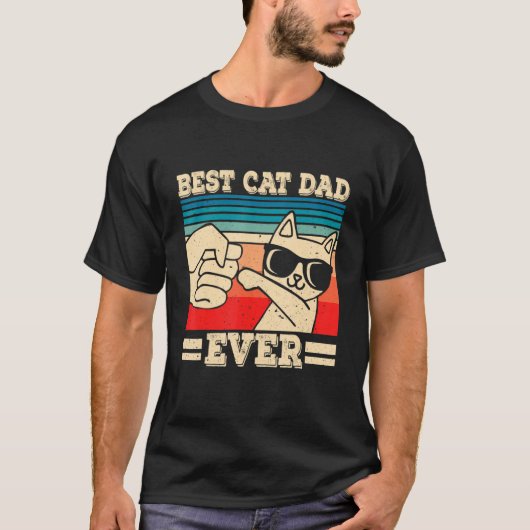 Best Cat Dad Ever Vintage Retro T-Shirt (Vorderseite)