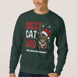 Best Cat Dad Personalized family  name christmas Sweatshirt