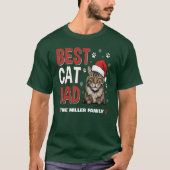 Best Cat Dad Personalized family name christmas T-Shirt (Vorderseite)