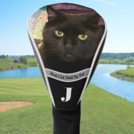 Best cat dad photo template custom black driver golf headcover