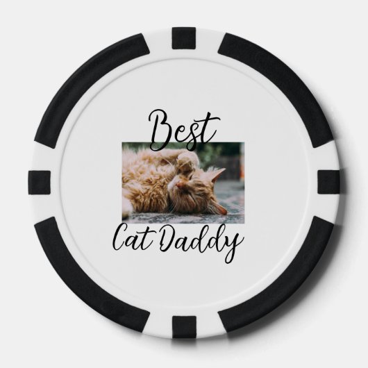 Best cat Daddy parents pet photo dad mom simple Pokerchips (Vorderseite)