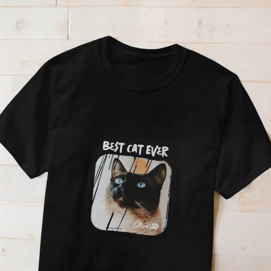 Best Cat Ever Pet's Modern Grunge Cooles Foto Paw T-Shirt