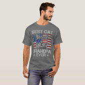 Best Cat Grandpa Ever American Flag Patriotic 4th T-Shirt (Vorne ganz)