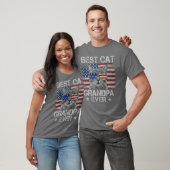 Best Cat Grandpa Ever American Flag Patriotic 4th T-Shirt (Unisex)