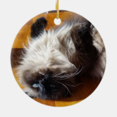 BEST CAT je Foto Weißes Overlay Personalisiert Keramik Ornament (Hinten)