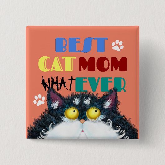 Best Cat Mama Ever grumpy Cat lustigen Cartoon Button (Vorderseite)