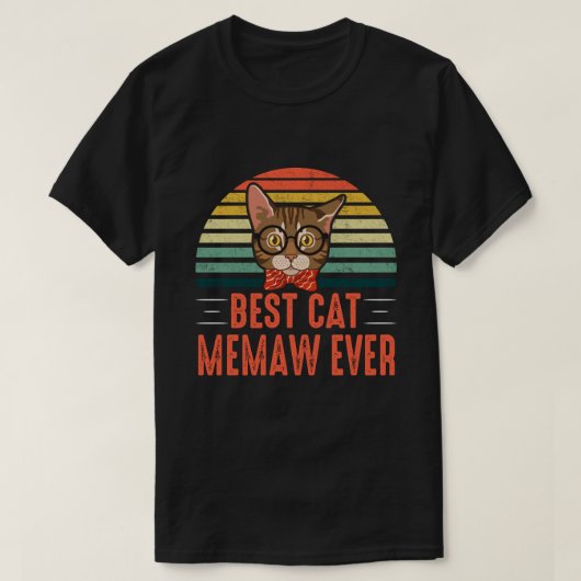 Best Cat MEMAW je Retro Vintag T-Shirt (Design vorne)