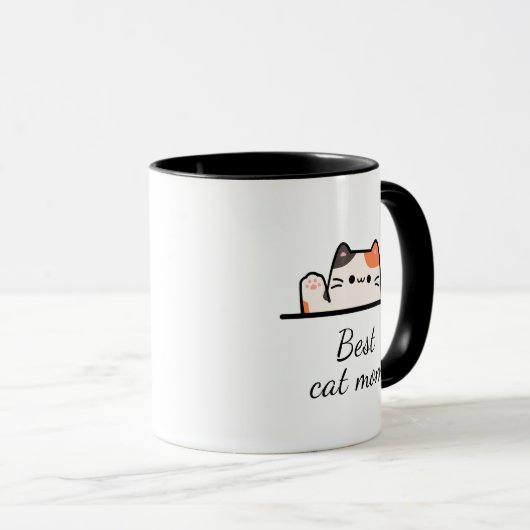 Best cat mom custom script Mug Tasse (VorderseiteRechts)