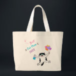 Best Cat Mom Cute Tuxedo Kitty Colorful Ballons T Jumbo Stoffbeutel<br><div class="desc">🐾 This cat themed bag is an adorable Mother's Day gift, featuring a cute baby baby cat jumping playfully, holding colorful ballons and a gift box, along with beautiful lettering "Best Cat Mom Ever". 🐾 If you want to change the pens, color or text placement, simply click the Customize Further...</div>