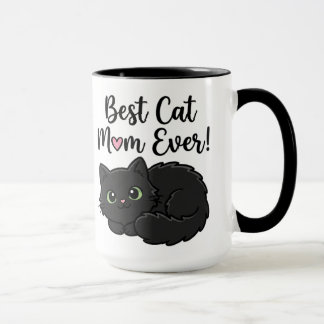 Best Cat Mom Ever Black Cat Coffee Mug Tasse