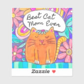 Best Cat Mom Ever Cat Gift Sticker (Blatt)