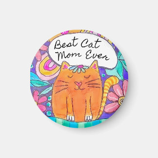 Best Cat Mom Ever Cat Gift Sticker Magnet