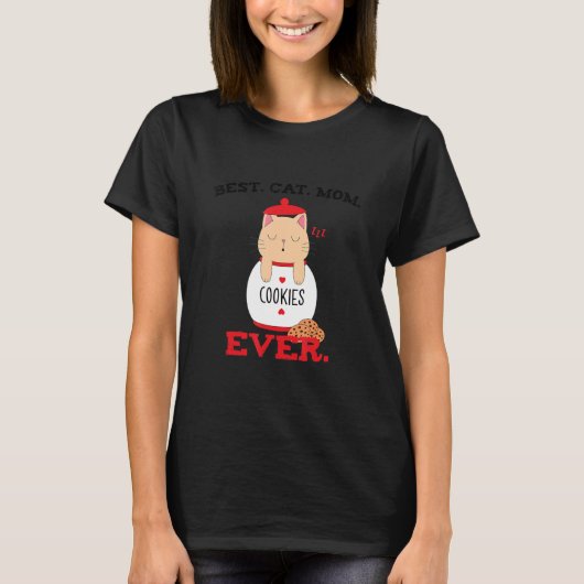 Best Cat Mom Ever Cat in a Jar of Cookies T-Shirt (Vorderseite)