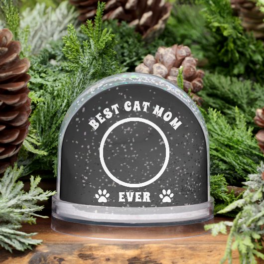 Best Cat Mom Ever Custom Photo Personalized Schneekugeln (Winter)