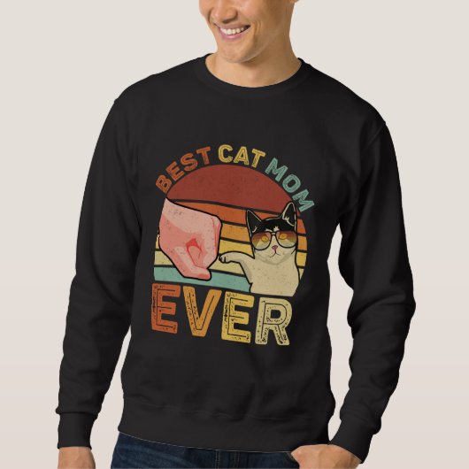 Best Cat Mom Ever Retro Cat Mom Cat Mama MTD Sweatshirt (Vorderseite)