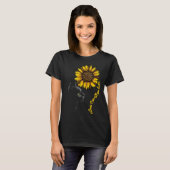 Best Cat Mom Ever Sunflower Leopard  Black Cat Mot T-Shirt (Vorne ganz)