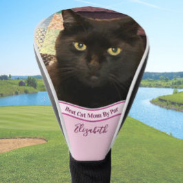 Best cat mom photo template golfer gift custom  golf headcover