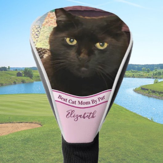 Best cat mom photo template golfer gift custom  golf headcover