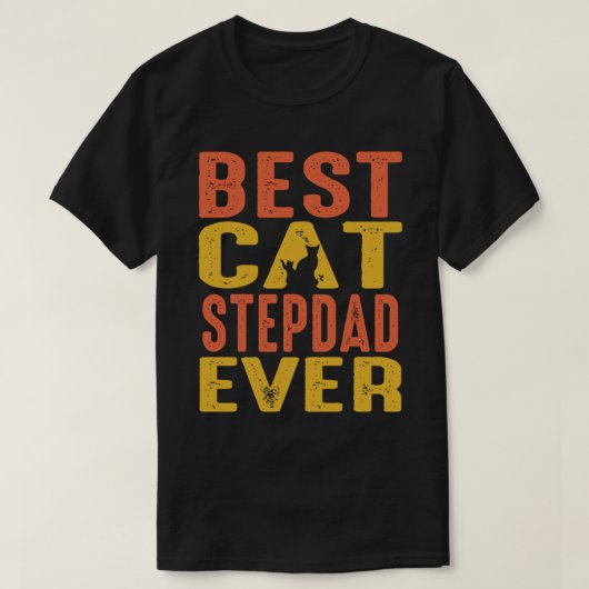 Best Cat STEPDAD Ever Retro Vintage T-Shirt (Design vorne)