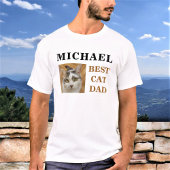 Best Cat Vater Benutzerdefinierter Foto Name Perso T-Shirt