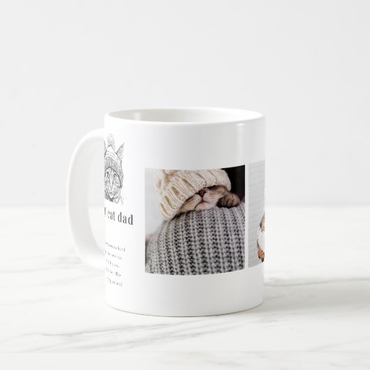 Best Cat Vater Definition | Drei Foto Kaffeetasse (Vorderseite Links)