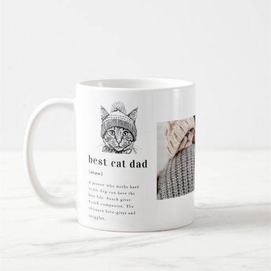Best Cat Vater Definition | Drei Foto Kaffeetasse (Links)