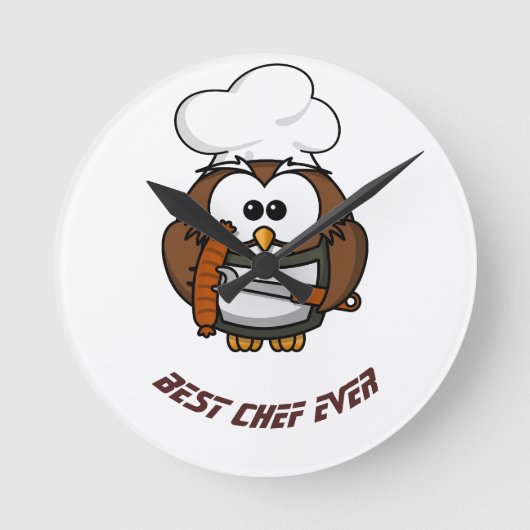 Best Chef ever Runde Wanduhr (Vorderseite)