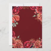 Best Chic Quinceanera - Rote Rose Gold Einladung (Rückseite)