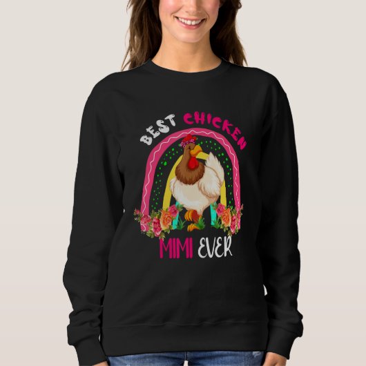 Best Chicken Mimi Ever Cute Chicken Bow Tie Mother Sweatshirt (Vorderseite)