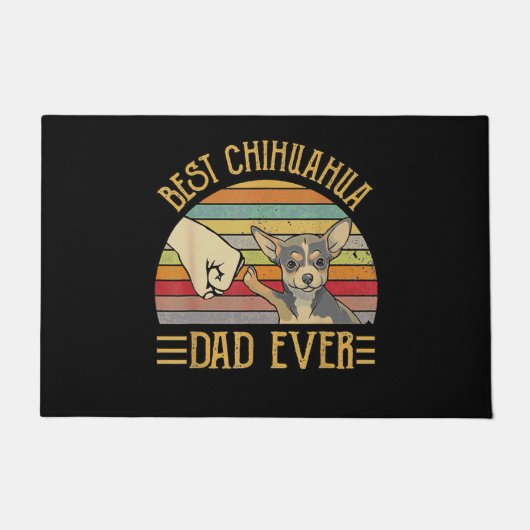 Best Chihuahua Dad Ever Retro Vintage Sunset Fußmatte (Vorderseite)