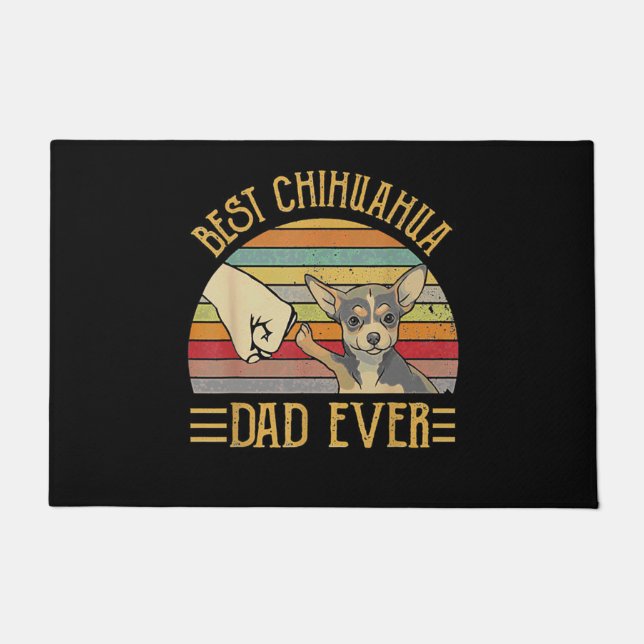 Best Chihuahua Dad Ever Retro Vintage Sunset Fußmatte (Vorderseite)