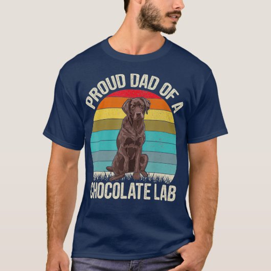 Best Chocolate Lab Dad Dog Lover Brown Labrador T-Shirt (Vorderseite)