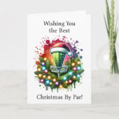 Best Christmas by Par | Funny Disk Golf Themed Feiertagskarte (Vorderseite)