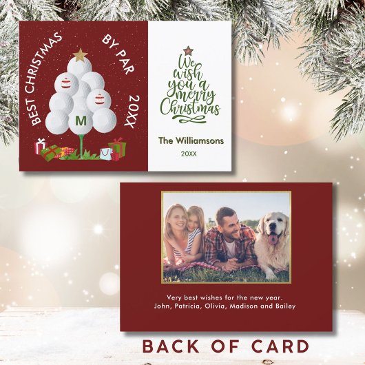 Best Christmas by Par Golf Ball Tree Das erste Fot Karte